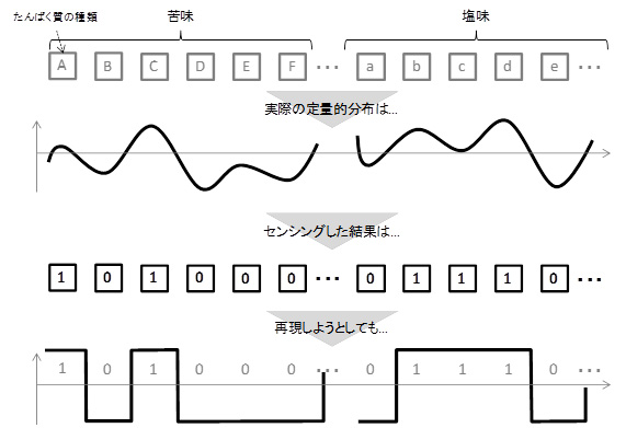 図２．たんぱく質検出センサーを用いた（絶対的な）味の再現