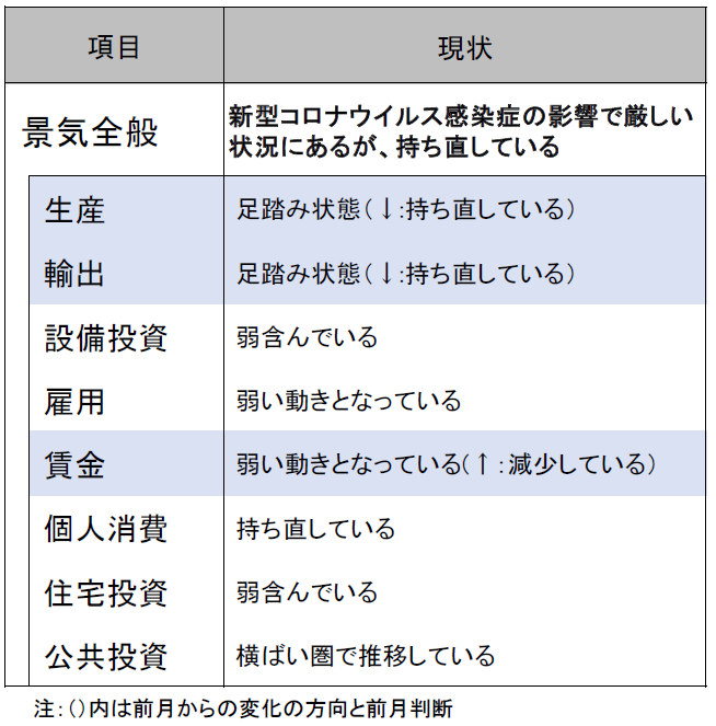 2021年2月の景気判断～新型コロナウイルス感染症の影響で厳しい状況にあるが、持ち直している