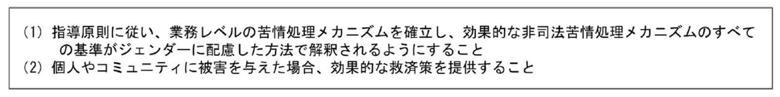 日本企業への勧告内容（一部）