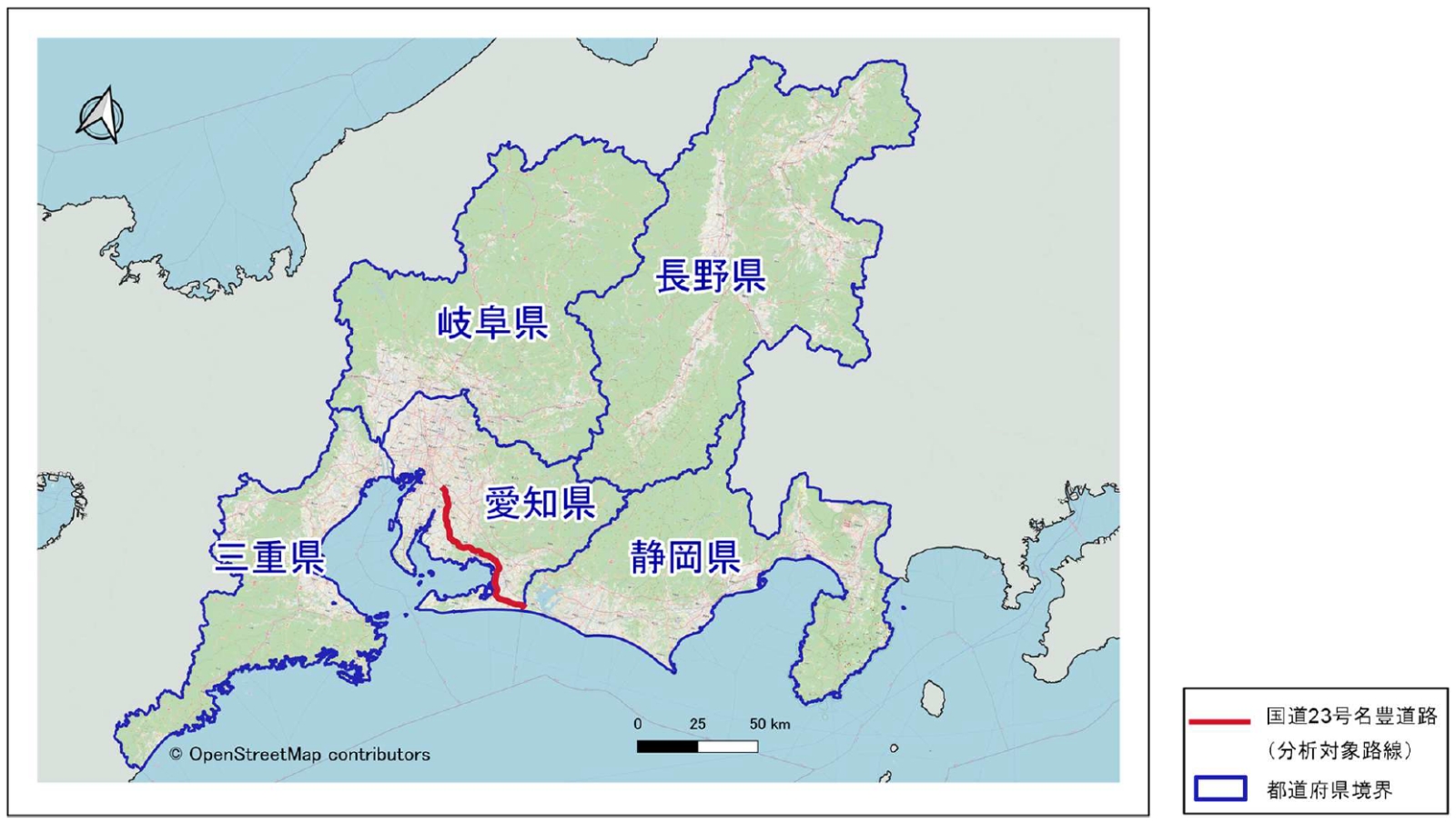 名豊道路位置図（広域図）